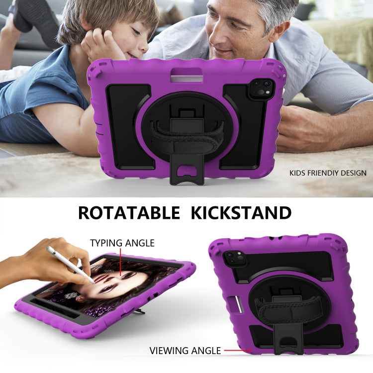 For iPad Pro 11 (2020) PC + Silicone Shockproof Combination Tablet Case with 360 Degree Rotating Holder & Handle(Purple) by bashfashion