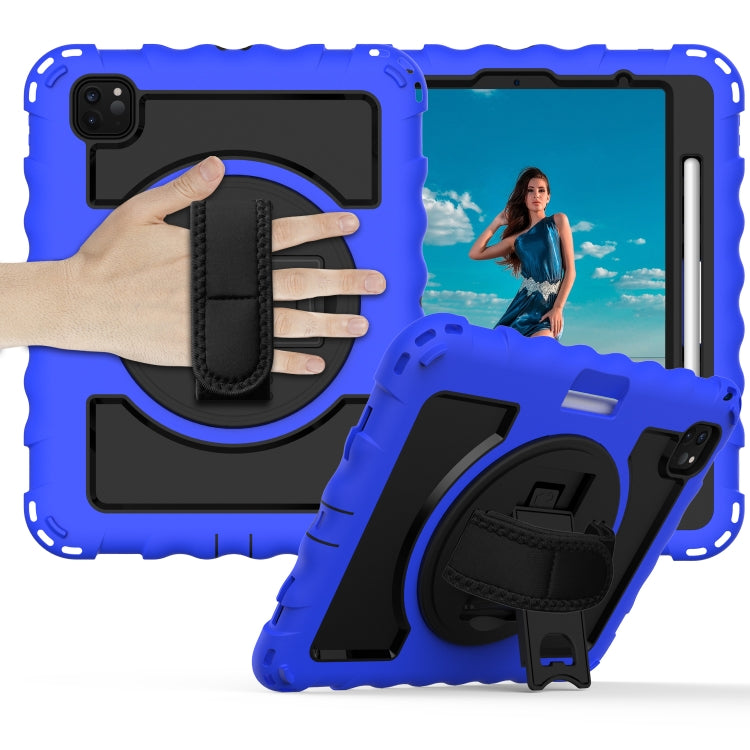 For iPad Pro 11 (2020) PC + Silicone Shockproof Combination Tablet Case with 360 Degree Rotating Holder & Handle(Blue) by bashfashion