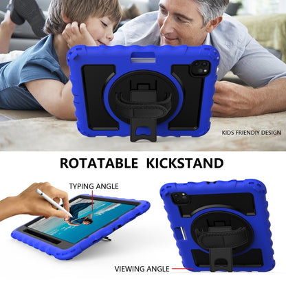 For iPad Pro 11 (2020) PC + Silicone Shockproof Combination Tablet Case with 360 Degree Rotating Holder & Handle(Blue) by bashfashion