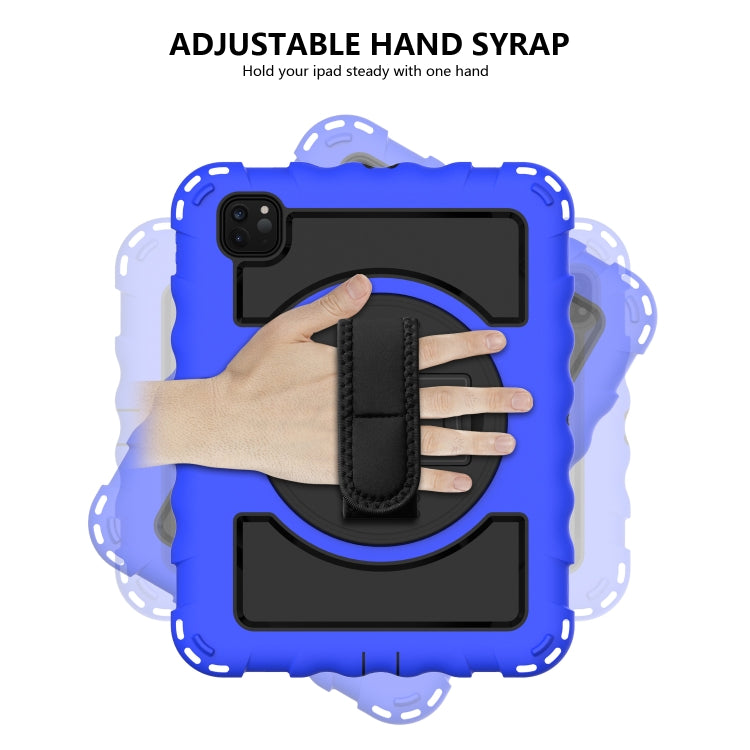 For iPad Pro 11 (2020) PC + Silicone Shockproof Combination Tablet Case with 360 Degree Rotating Holder & Handle(Blue) by bashfashion