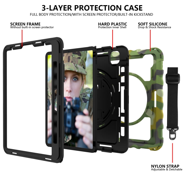 For iPad Pro 11 (2020) PC + Silicone Shockproof Combination Tablet Case with 360 Degree Rotating Holder & Handle(Camouflage) by bashfashion