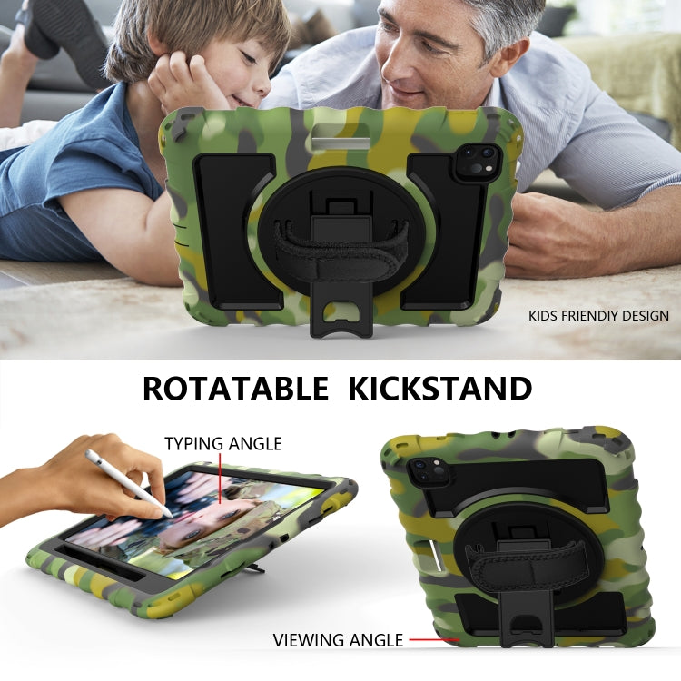 For iPad Pro 11 (2020) PC + Silicone Shockproof Combination Tablet Case with 360 Degree Rotating Holder & Handle(Camouflage) by bashfashion