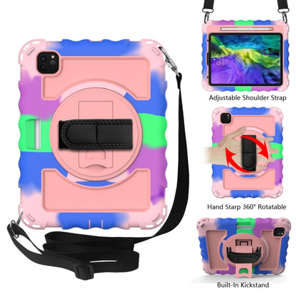 For iPad Pro 11 (2020) PC + Silicone Shockproof Combination Tablet Case with 360 Degree Rotating Holder & Handle(Colorful+Rose Gold) by bashfashion