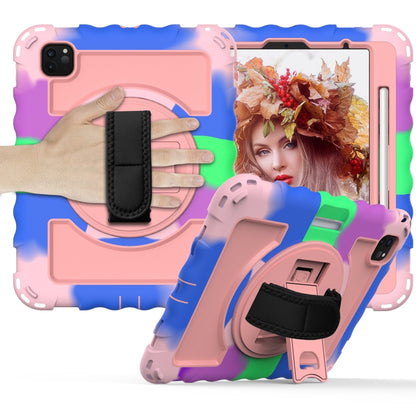 For iPad Pro 11 (2020) PC + Silicone Shockproof Combination Tablet Case with 360 Degree Rotating Holder & Handle(Colorful+Rose Gold) by bashfashion