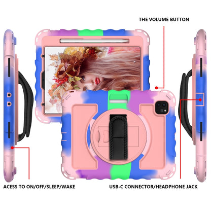 For iPad Pro 11 (2020) PC + Silicone Shockproof Combination Tablet Case with 360 Degree Rotating Holder & Handle(Colorful+Rose Gold) by bashfashion
