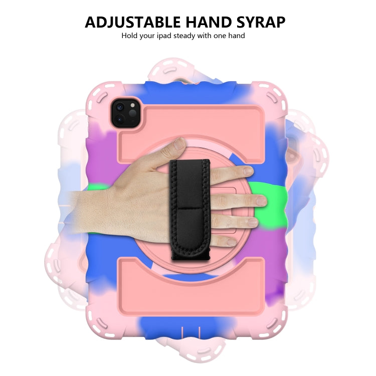 For iPad Pro 11 (2020) PC + Silicone Shockproof Combination Tablet Case with 360 Degree Rotating Holder & Handle(Colorful+Rose Gold) by bashfashion