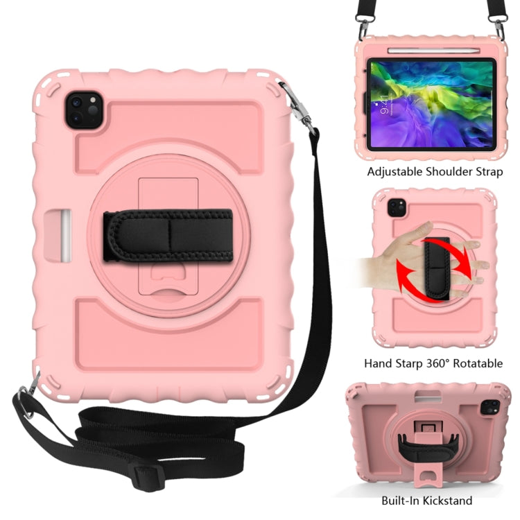 For iPad Pro 11 (2020) PC + Silicone Shockproof Combination Tablet Case with 360 Degree Rotating Holder & Handle(Rose Gold) by bashfashion