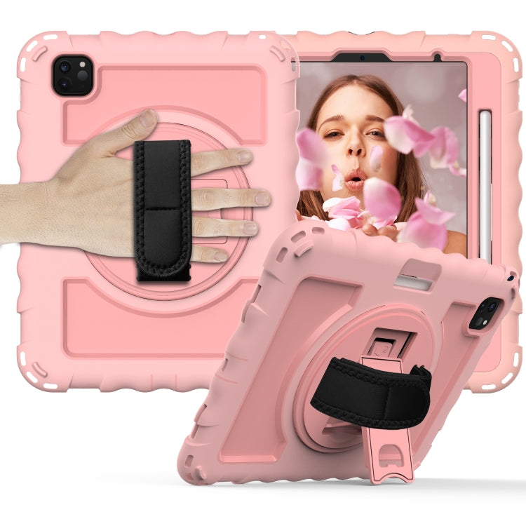 For iPad Pro 11 (2020) PC + Silicone Shockproof Combination Tablet Case with 360 Degree Rotating Holder & Handle(Rose Gold) by bashfashion