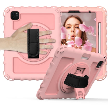 For iPad Pro 11 (2020) PC + Silicone Shockproof Combination Tablet Case with 360 Degree Rotating Holder & Handle(Rose Gold) by bashfashion
