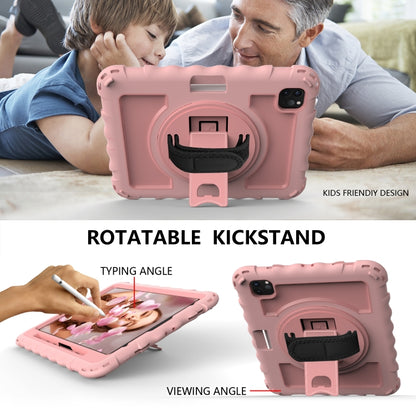 For iPad Pro 11 (2020) PC + Silicone Shockproof Combination Tablet Case with 360 Degree Rotating Holder & Handle(Rose Gold) by bashfashion