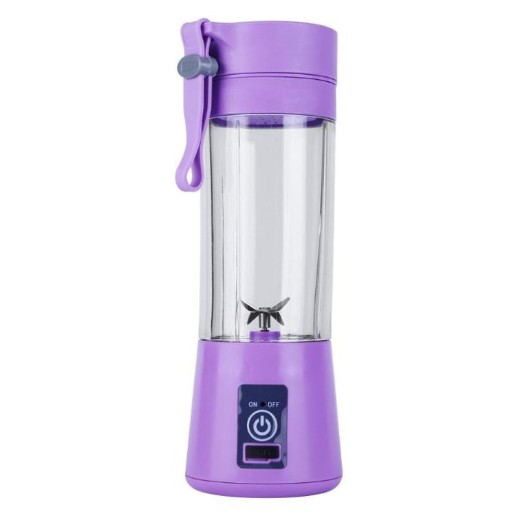 USB Rechargeable Electric Automatic Vegetable Fruit Citrus Orange Juice Maker Cup Mixer Bottle (380ML)(4 Blades Purple) by bashfashion