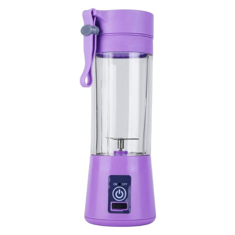 USB Rechargeable Electric Automatic Vegetable Fruit Citrus Orange Juice Maker Cup Mixer Bottle (380ML)(2 Blades Purple) by bashfashion