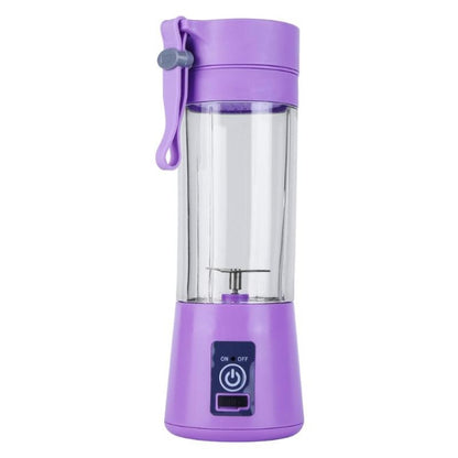 USB Rechargeable Electric Automatic Vegetable Fruit Citrus Orange Juice Maker Cup Mixer Bottle (380ML)(2 Blades Purple) by bashfashion