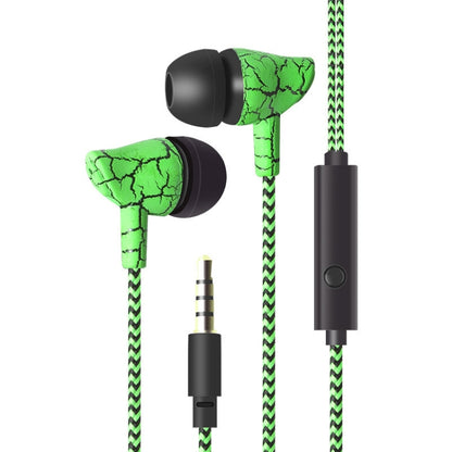 3.5mm Jack Crack Earphone Wired Headset Super Bass Sound Headphone Earbud with Mic for Mobile Phone Samsung Xiaomi MP3 4(Green) by bashfashion