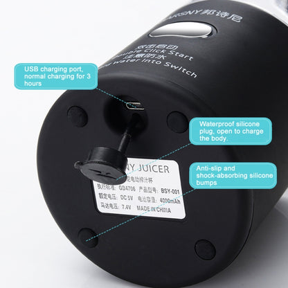 Multifunctional Juicer Rotatory Extractor Cup Portable USB Charge Juicer Blender with 6 Blades(Black) by bashfashion