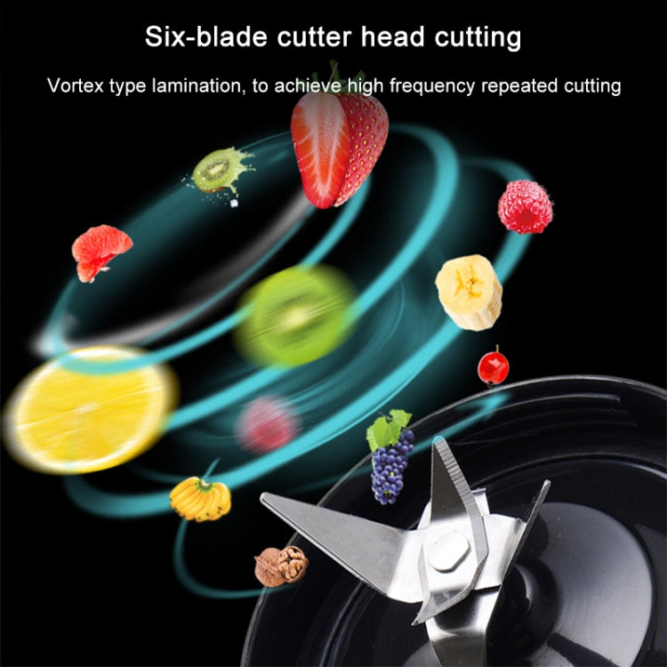 Multifunctional Juicer Rotatory Extractor Cup Portable USB Charge Juicer Blender with 6 Blades(Blue) by bashfashion