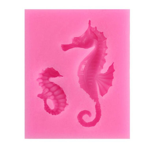 2 PCS Hippocampus DIY Modeling Mold Fondant Silicone Cake Chocolate Mold Baking Tool(Pink) by bashfashion