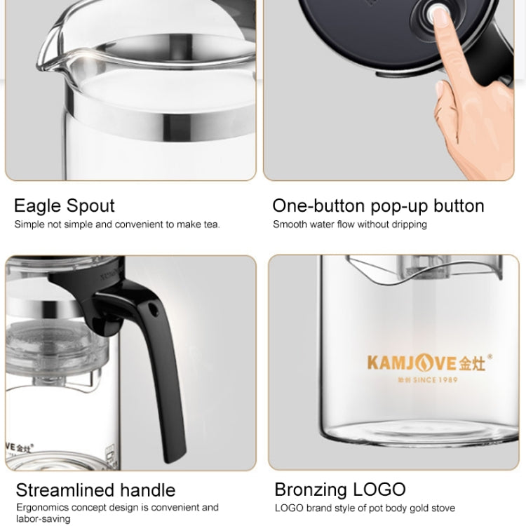 KAMJOVE Elegant Cup Bubble Teapot Office Flower Teapot Heat-resistant Glass Tea Set, Model:K-200 400ML by KAMJOVE