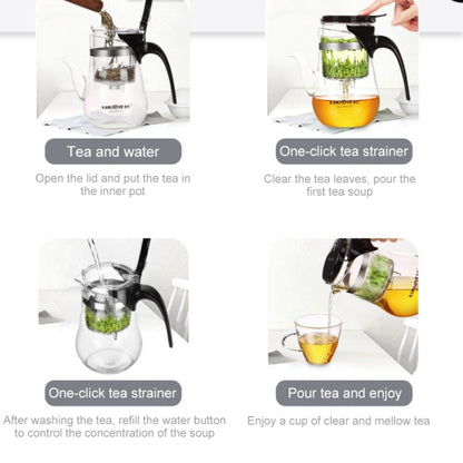 KAMJOVE Elegant Cup Bubble Teapot Office Flower Teapot Heat-resistant Glass Tea Set, Model:K-203 600ML by KAMJOVE