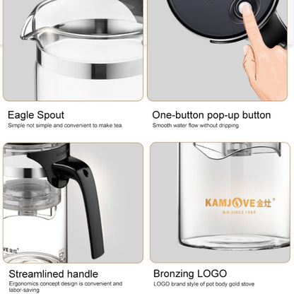 KAMJOVE Elegant Cup Bubble Teapot Office Flower Teapot Heat-resistant Glass Tea Set, Model:K-203 600ML by KAMJOVE