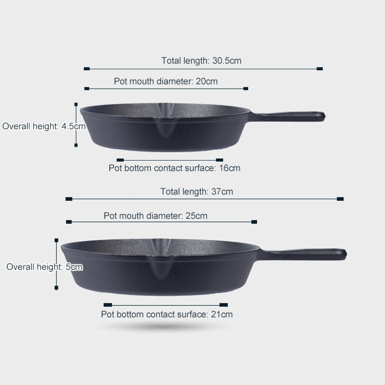 Cast Iron Non Stick Frying Pan Cooking Pot, Sheet Size:25cm by bashfashion