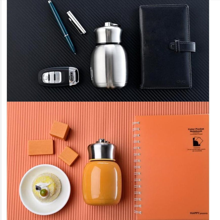 Mini Cute Coffee Vacuum Flasks Thermos Stainless Steel Cup Travel Drink Water Bottle Thermoses Mugs 200ML(Orange) by bashfashion