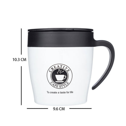 Handle Coffee Mug Stainless Steel Thermos Cups Vacuum Flask Water Bottle Bussiness Portable Thermo Cup(White) by bashfashion