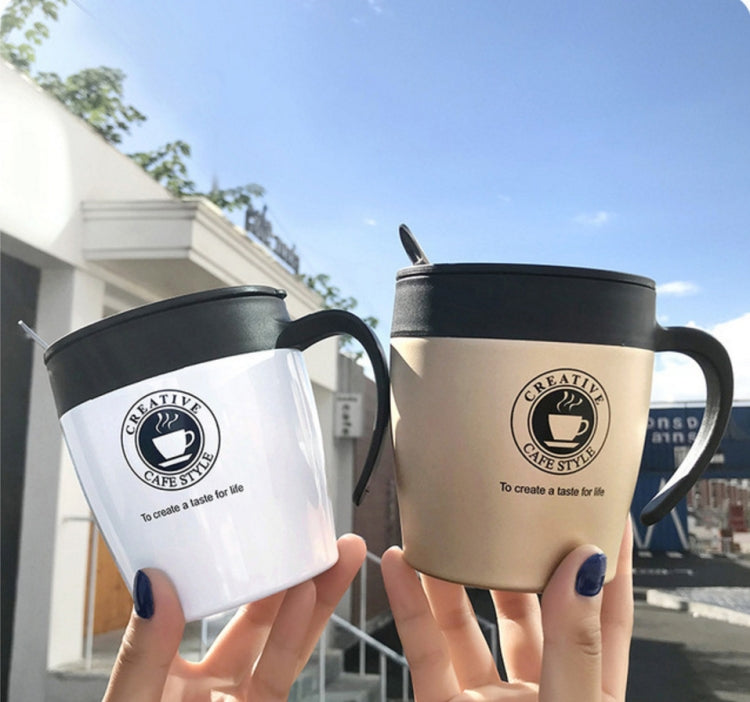 Handle Coffee Mug Stainless Steel Thermos Cups Vacuum Flask Water Bottle Bussiness Portable Thermo Cup(Golden) by bashfashion