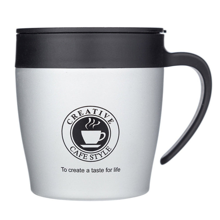 Handle Coffee Mug Stainless Steel Thermos Cups Vacuum Flask Water Bottle Bussiness Portable Thermo Cup(Gray) by bashfashion