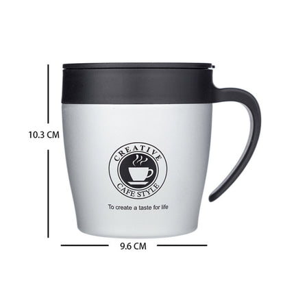 Handle Coffee Mug Stainless Steel Thermos Cups Vacuum Flask Water Bottle Bussiness Portable Thermo Cup(Gray) by bashfashion