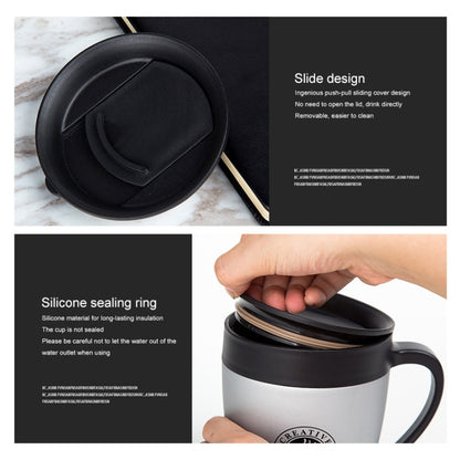 Handle Coffee Mug Stainless Steel Thermos Cups Vacuum Flask Water Bottle Bussiness Portable Thermo Cup(Black) by bashfashion