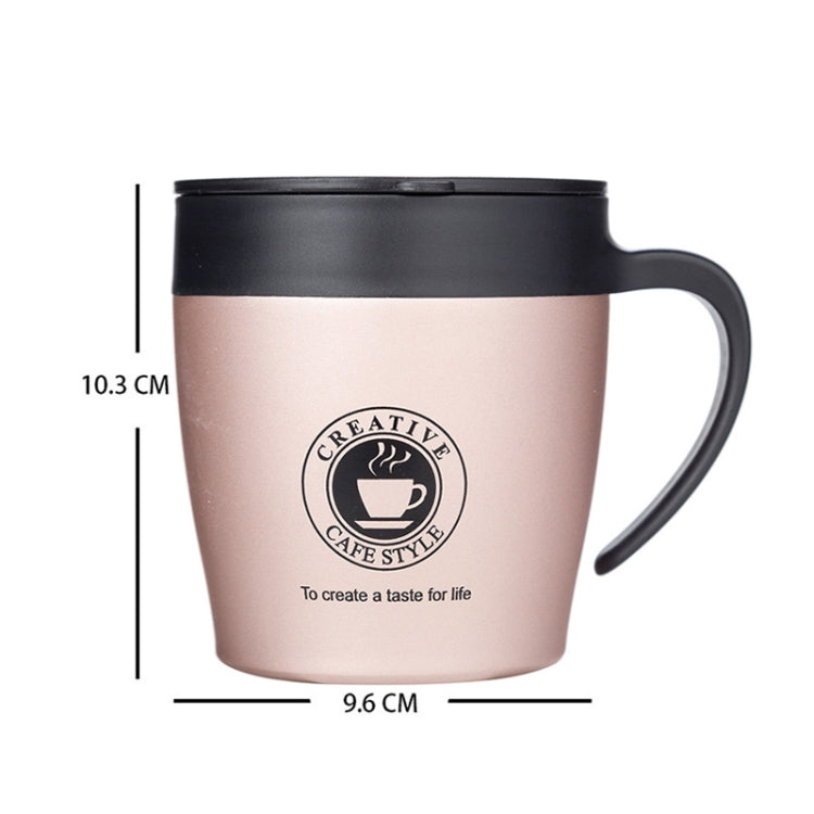 Handle Coffee Mug Stainless Steel Thermos Cups Vacuum Flask Water Bottle Bussiness Portable Thermo Cup(Rose Golden) by bashfashion
