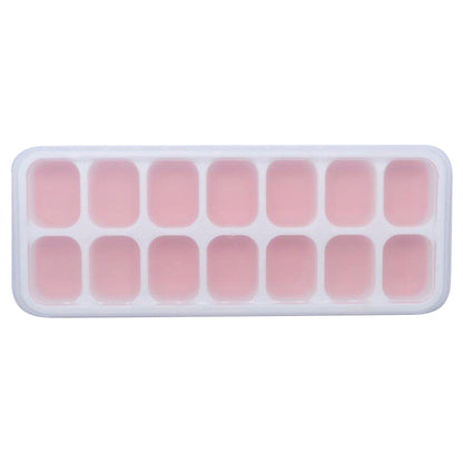 14 Grid Silicone Ice Grid Household Square Ice Grid Silicone Mold With Lid(Pink) by bashfashion