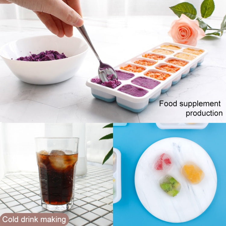 14 Grid Silicone Ice Grid Household Square Ice Grid Silicone Mold With Lid(Pink) by bashfashion