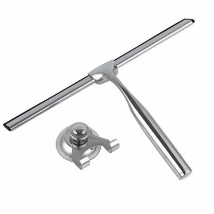 Glass Window Squeegee Cleaner Shower Bathroom Mirror Rubber Wiper With Suction Hook Water Vapor Removal by bashfashion
