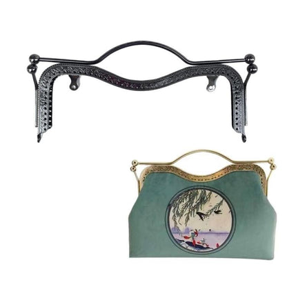 20.5cmConcave Waist Embossed Lip Handle Luggage Hardware Accessories, Color:Gun Black by bashfashion