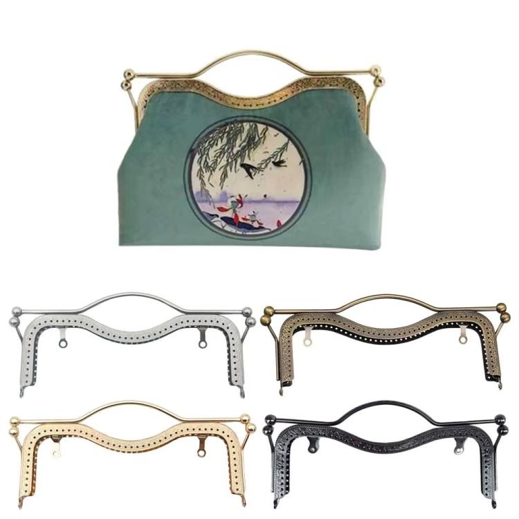 20.5cmConcave Waist Embossed Lip Handle Luggage Hardware Accessories, Color:Silver by bashfashion