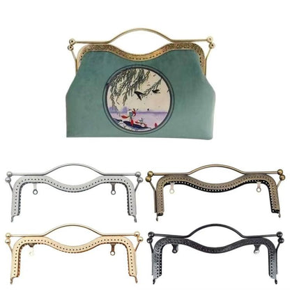 20.5cmConcave Waist Embossed Lip Handle Luggage Hardware Accessories, Color:Silver by bashfashion