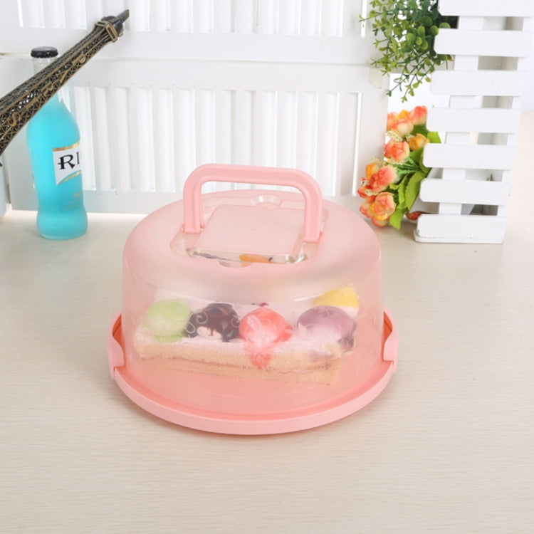 Plastic Round Handle Storage BoxePortable Cake Box(Pink) by bashfashion