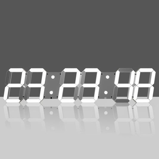 Multifunctional LED Wall Clock Creative Digital Clock, Style:Hollow Remote Control(White Font) by bashfashion