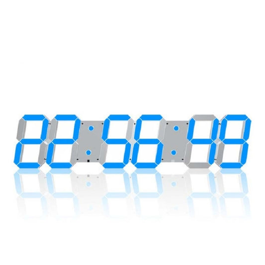 Multifunctional LED Wall Clock Creative Digital Clock, Style:Hollow Remote Control(Blue Font) by bashfashion