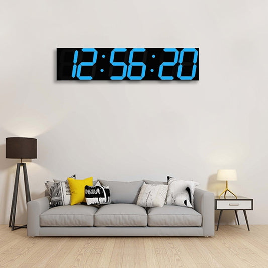 Multifunctional LED Wall Clock Creative Digital Clock, Style:Sealed Box Remote Control(Blue Font) by bashfashion