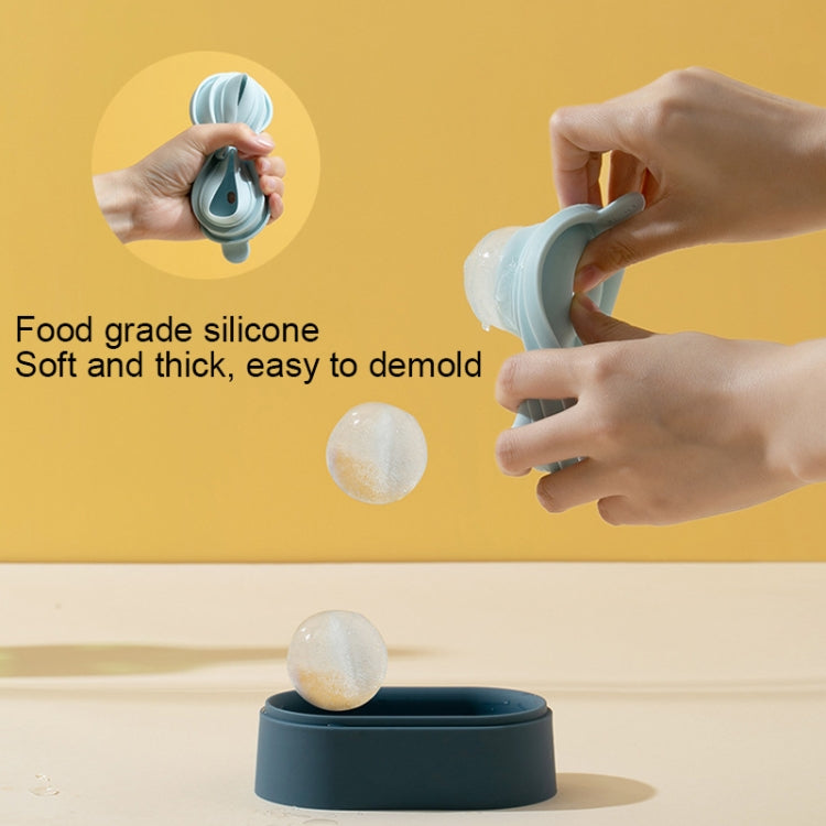 Ice Ball Mold Food Grade Silicone Ice Grid Double Ball Ice Making Mold(Blue) by bashfashion