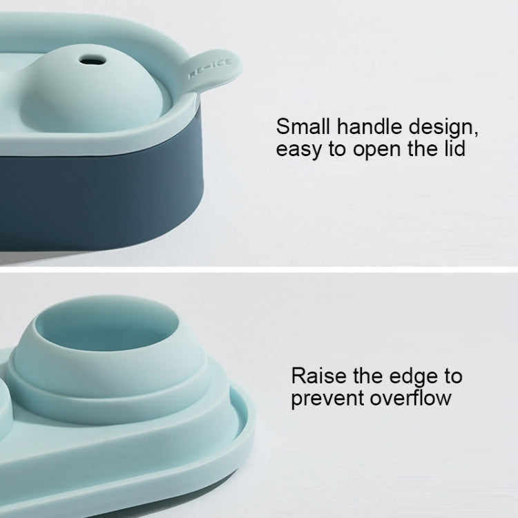 Ice Ball Mold Food Grade Silicone Ice Grid Double Ball Ice Making Mold(Green) by bashfashion