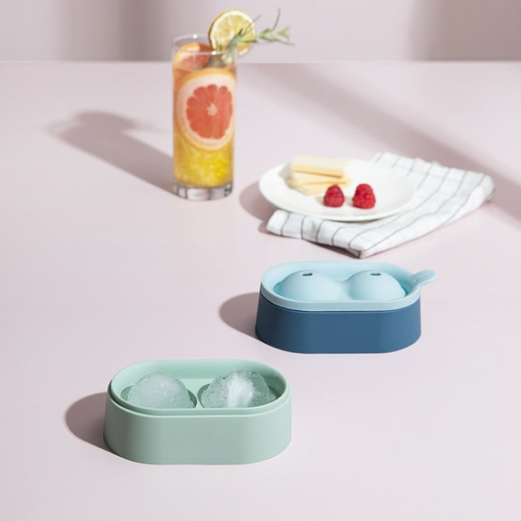 Ice Ball Mold Food Grade Silicone Ice Grid Double Ball Ice Making Mold(Gray) by bashfashion