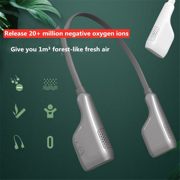 Hanging Neck Negative Ion Air Purifier Portable Household Formaldehyde Removal Portable Purifier(Black) by bashfashion