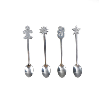 2 Sets Creative Stainless Steel Christmas Cutlery Four-piece Set by bashfashion