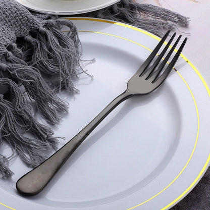 Cake Fruit Fork Dinner Salad Tableware Stainless Steel Fork(Black) by bashfashion