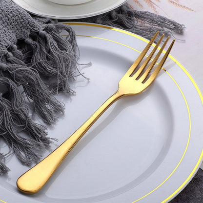 Cake Fruit Fork Dinner Salad Tableware Stainless Steel Fork(Gold) by bashfashion