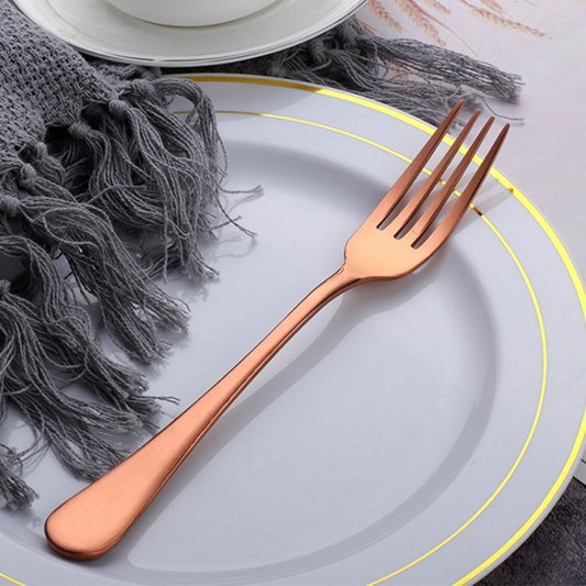 Cake Fruit Fork Dinner Salad Tableware Stainless Steel Fork(Rose Gold) by bashfashion